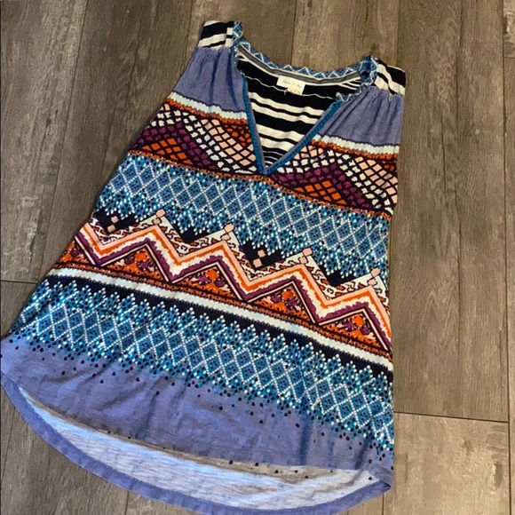 Anthropologie meadow rue mixed pattern boho top M - Picture 3 of 6